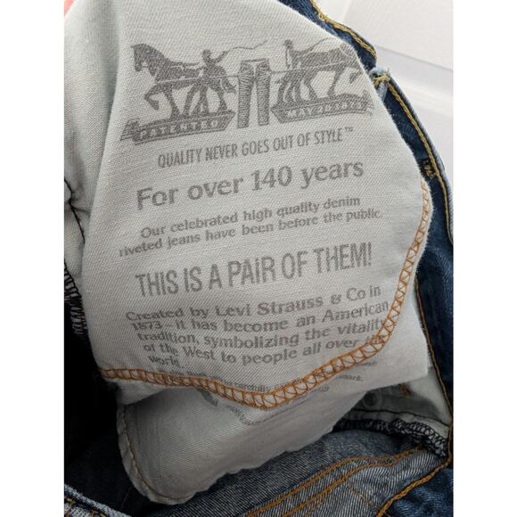 Levis 505 Mens Jeans Straight Leg Regular Fit Medium Wash 32x30 100% Cotton EUC - Picture 7 of 9